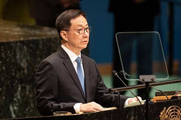 September 26, 2026, Bronx, New York, USA: Vice President of People s Republic of China Han Zheng speaks during General Debates on day 5 of UN General Assembly 81 at UN headquarters in New York, NY on September 26, 2026. Bronx USA - ZUMAr339 20260926_znp_r339_009 Copyright: xLevxRadinx