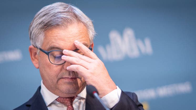 Magnus Brunner, EU Commissioner for Home Affairs and Migration, ÖVP, former Federal Minister of Finance of Austria 2nd Munich Migration Meeting: Meeting of European Ministers on the Implementation of the Migration Policy Shift, Munich, Bavaria, Germany, Hotel Bayerischer Hof