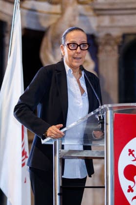 September 26, 2026, Florence, Rome, Italy: Mayor Sara Funaro during the inauguration of the 34th edition of the BIAF, International Antiques Biennial, and the presentation of the Golden Lion award. Florence, September 26, 2026 Florence Italy  - ZUMAa289 20260926_zia_a289_132 Copyright: xDexMartinoxTommasox xAgfx