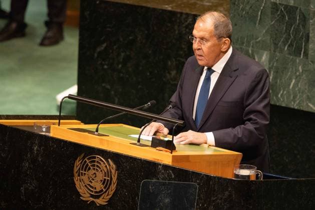 September 26, 2026, New York City, USA: Russian Foreign Minister Sergey Lavrov addresses the General Debate of the 81st session of the United Nations General Assembly at the UN Headquarters in New York City. New York City USA  - ZUMAl194 20260926_zip_l194_028 Copyright: xMarekxLadzinskix