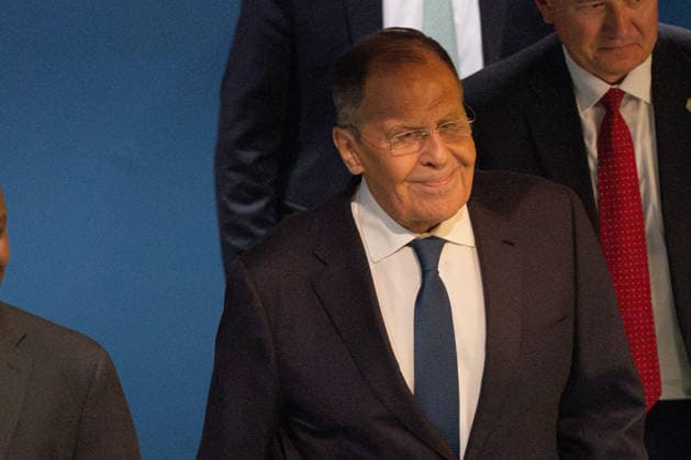 September 26, 2026, New York City, USA: Russian Foreign Minister Sergey Lavrov smiles as he walks to the podium to address the General Debate of the 81st session of the United Nations General Assembly at the UN Headquarters in New York City. New York City USA  - ZUMAl194 20260926_zip_l194_035 Copyright: xMarekxLadzinskix