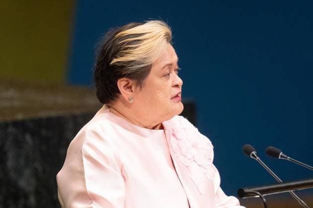 September 26, 2026, Bronx, New York, USA: Secretary for Foreign Affairs Ma. Theresa Lazaro of the Philippines speaks during General Debates on day 5 of UN General Assembly 81 at UN headquarters in New York, NY on September 26, 2026. Bronx USA - ZUMAr339 20260926_znp_r339_015 Copyright: xLevxRadinx