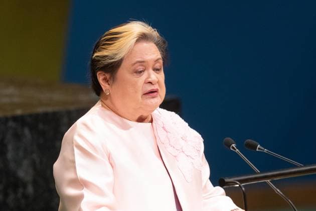 September 26, 2026, Bronx, New York, USA: Secretary for Foreign Affairs Ma. Theresa Lazaro of the Philippines speaks during General Debates on day 5 of UN General Assembly 81 at UN headquarters in New York, NY on September 26, 2026. Bronx USA - ZUMAr339 20260926_znp_r339_018 Copyright: xLevxRadinx