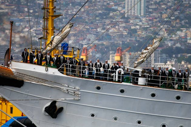 Valparaíso, September 26, 2026: The training ship Esmeralda arrived at the Navy’s breakwater, following its 70th training cruise, with a crew of 269 sailors who sailed for nearly 6 months. Manuel Lema Aton, Chile; Valparaíso, Chile. Aton 1194233  Copyright: MANUELxLEMA ATONxCHILE