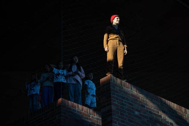 The acrobatic performance by the international troupe Cie Pieds Perches titled Philia: The Great Descent , was held at The Mills complex (Automaticke mlyny) in Pardubice, Czech Repuvlib, on September 26, 2026. (CTKxPhoto DavidxTanecek) CTKPhotoP2026092605034  CTKPhotoP2026092605034