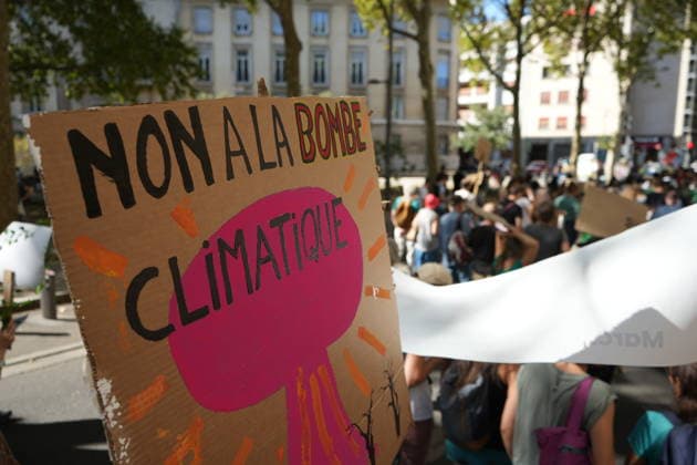 Climate and social justice march held in Lyon LYON, FRANCE - SEPTEMBER 26: Thousands of people take part in a march for climate, peace and social justice in Lyon, France, on September 26, 2026. The family-friendly procession sets off from Place Jean-Mace toward the banks of the Rhone. Organizers say nearly 10,000 people join the march, while the prefecture puts the figure at 5,000. Mathieu Prudhomme Anadolu Lyon France. Editorial use only. Please get in touch for any other usage.  Copyright: x2026xAnadoluxMathieuxPrudhommex