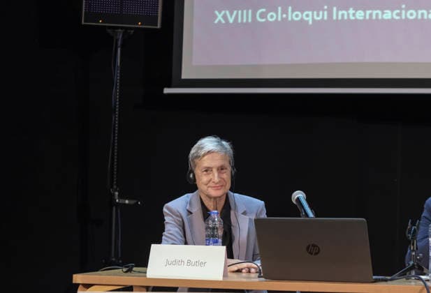 September 26, 2026, Portbou, Spain: Judith Butler is seen during her lecture at the 18th International Walter Benjamin Colloquium in Portbou. Held under the theme The Right to Have Rights, the 18th Walter Benjamin International Colloquium (2026) takes place in the border town of Portbou. The event draws upon Portbou™s symbolic setting to foster a dialogue between the critical thought of German philosopher Hannah Arendt and the legacy of Walter Benjamin half a century after his death in the town. Portbou Spain  - ZUMAs197 20260926_aaa_s197_205 Copyright: xPacoxFreirex