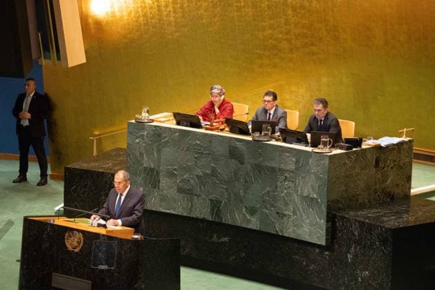 September 26, 2026, New York City, USA: Russian Foreign Minister Sergey Lavrov addresses the General Debate of the 81st session of the United Nations General Assembly at the UN Headquarters in New York City. New York City USA - ZUMAl194 20260926_zip_l194_030 Copyright: xMarekxLadzinskix