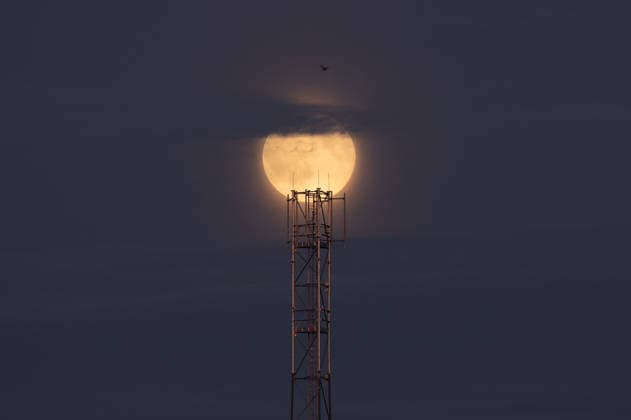 Full harvest Moon rises above the Slovak-Ukrainian border CIERNA, SLOVAKIA - SEPTEMBER 26: The full Harvest Moon rises above an antenna tower near the Slovak-Ukrainian border at the outskirts of Cierna, Slovakia, on September 26, 2026. The orange-hued Moon, with its prominent craters and dark lunar plains visible, appears above the village as evening falls. Known as the Harvest Moon, September’s full moon is traditionally associated with the full moon closest to the autumnal equinox and historically provided farmers with additional light for working in the fields after sunset. Robert Nemeti Anadolu Cierna Slovakia. Editorial use only. Please get in touch for any other usage.  Copyright: x2026xAnadoluxRobertxNemetix