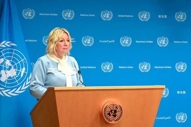 US UN General Assembly 9252019 26.09.2026 Russian Foreign Ministry s spokeswoman Maria Zakharova attends a news conference by Russian Foreign Minister Sergey Lavrov on the sidelines of the 81st United Nations General Assembly (UNGA) at the U.N. headquarters in New York City, the United States. Alexei Alekseyev Sputnik New York USA  Copyright: xAlexeixAlekseyevx