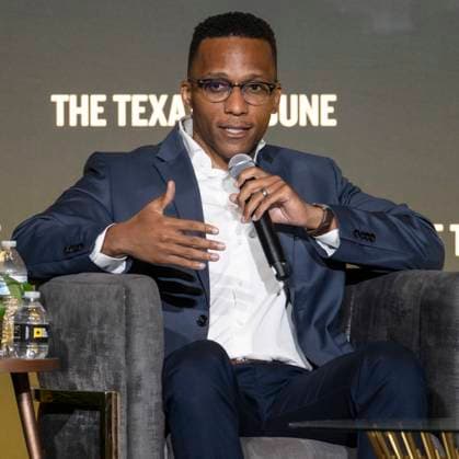 September 26, 2026 - Austin, Texas, USA: Congressman CHRISTIAN MENEFEE (D-TX) speaks at the Texas Tribune Festival. Austin USA  - ZUMAce6_ 20260926_zaf_ce6_006 Copyright: xBrianxCahnx