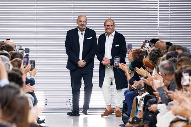IPA89005335 - Milan, Milan Women™s Fashion Week Spring Summer 2027 - Women™s Fashion, Spring Summer 2027 - Ermanno Scervino fashion show - pictured on the runway: CEO Toni Scervino and designer Ermanno Daelli.  Copyright: xCinziaxCamelax xx IPA89005335