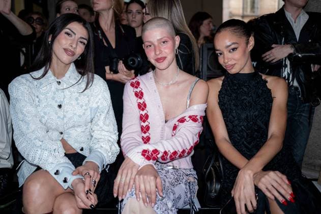 IPA89006242 - Milan, Milan Women™s Fashion Week Spring Summer 2027 - Women™s Fashion, Spring Summer 2027 - Marco Rambaldi™s fashion show - front row Pictured: Giulia Salemi and Natalia Paragoni, guests  Copyright: xRiccardoxGIordanox xRiccardoxGiordano IPAx IPA89006242