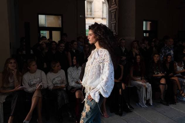 IPA89006443 - Milan, Milan Women™s Fashion Week Spring Summer 2027 - Women™s Fashion, Spring Summer 2027 - Marco Rambaldi™s fashion show - front row Pictured: models  Copyright: xRiccardoxGIordanox xRiccardoxGiordano IPAx IPA89006443