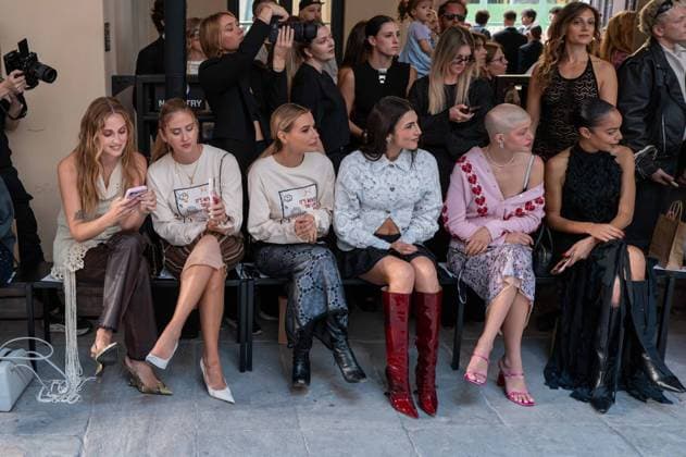 IPA89006248 - Milan, Milan Women™s Fashion Week Spring Summer 2027 - Women™s Fashion, Spring Summer 2027 - Marco Rambaldi™s fashion show - front row Pictured: Chiara Ferragni, Valentina Ferragni, Veronica Ferraro, Giulia Salemi, Natalia Paragoni  Copyright: xRiccardoxGIordanox xRiccardoxGiordano IPAx IPA89006248