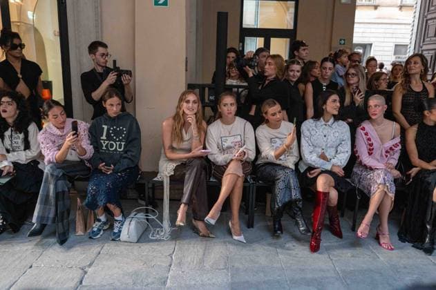 IPA89006255 - Milan, Milan Women™s Fashion Week Spring Summer 2027 - Women™s Fashion, Spring Summer 2027 - Marco Rambaldi™s fashion show - front row Pictured: Chiara Ferragni, Valentina Ferragni, Veronica Ferraro, Giulia Salemi, Natalia Paragoni  Copyright: xRiccardoxGIordanox xRiccardoxGiordano IPAx IPA89006255