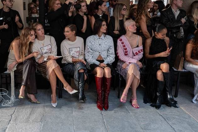 IPA89006463 - Milan, Milan Women™s Fashion Week Spring Summer 2027 - Women™s Fashion, Spring Summer 2027 - Marco Rambaldi fashion show - front row Pictured: Chiara Ferragni, Valentina Ferragni, Veronica Ferraro, Giulia Salemi, Natalia Paragoni  Copyright: xRiccardoxGIordanox xRiccardoxGiordano IPAx IPA89006463