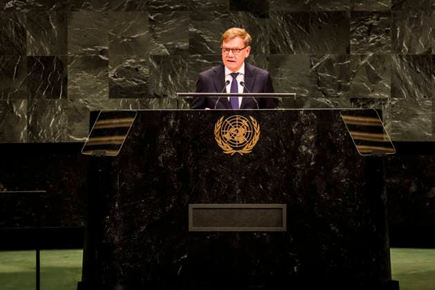 German Foreign Minister Johann Wadephul during his speech before the UN General Assembly in New York, September 26, 2026, at UN Headquarters. Photographed on behalf of the Federal Foreign Office, New York, New York Copyright: xDominikxButzmannx