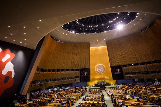 German Foreign Minister Johann Wadephul during his speech before the UN General Assembly in New York, September 26, 2026, at UN Headquarters. Photographed on behalf of the Federal Foreign Office, New York, New York Copyright: xDominikxButzmannx
