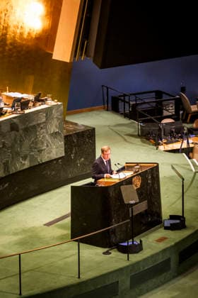 German Foreign Minister Johann Wadephul during his speech to the UN General Assembly in New York, September 26, 2026, at UN Headquarters. Photographed on behalf of the Federal Foreign Office, New York, New York. Copyright: xDominikxButzmannx