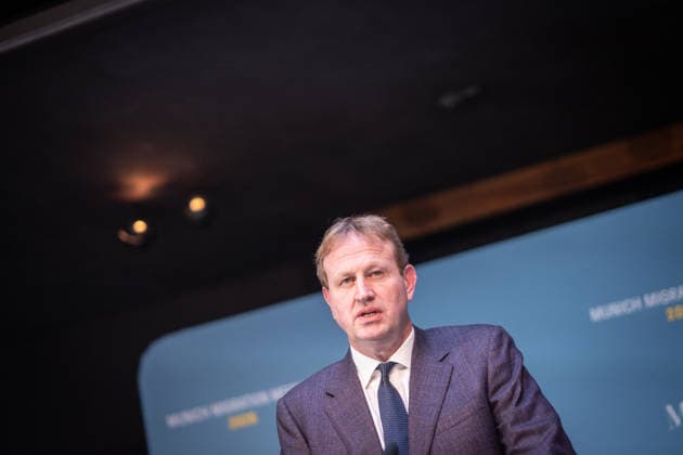Jim O’Callaghan, Minister of the Interior of the Republic of Ireland and EU Council Presidency 2nd Munich Migration Meeting: Meeting of European Ministers on the Implementation of the Migration Policy Shift, Munich, Bavaria, Germany, Hotel Bayerischer Hof