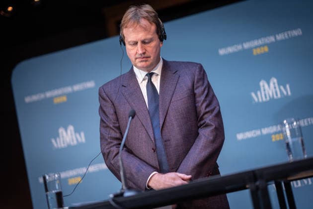 Jim O’Callaghan, Minister for the Interior of the Republic of Ireland and EU Council Presidency 2nd Munich Migration Meeting: Meeting of European Ministers on the Implementation of the Migration Pivot, Munich, Bavaria, Germany, Hotel Bayerischer Hof