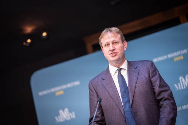 Jim O’Callaghan, Minister of the Interior of the Republic of Ireland and EU Council Presidency 2 Munich Migration Meeting: Meeting of European Ministers on the Implementation of the Migration Policy Shift, Munich, Bavaria, Germany, Hotel Bayerischer Hof