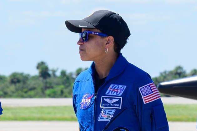 September 26, 2026, Merritt Island, Florida, USA: NASA astronaut JESSICA WATKINS speaks to the press alongside her fellow crewmates after arriving at the Launch and Landing Facility at NASAÃ¢â‚¬â ¢s Kennedy Space Center in Florida on Sept. 26, 2026. NASAÃ¢â‚¬â ¢s Crew-13 mission is scheduled to launch at 11:10 a.m. EDT on Oct. 1, 2026, from Space Launch Complex-40 (SLC-40) at Cape Canaveral Space Force Station to the International Space Station. Merritt Island USA - ZUMAb268 20260926_znp_b268_009 Copyright: xJenniferxBriggsx