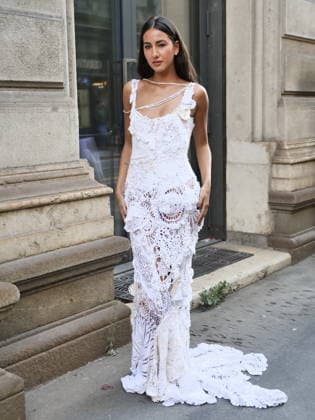 IPA89011698 - Milan, Milan Women s Fashion Week: Spring Summer 2026 2027 - Women s Fashion, Spring Summer 2026–2027 - Marco Rambaldi s fashion show - Pictured: Guest  Copyright: xLucaxPontix xLucaPonti IpaAgencyx IPA89011698