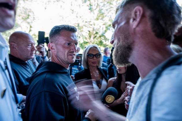 September 26, 2026, London, United Kingdom: Far-right activist Tommy Robinson takes part during a protest against grooming gangs targeting British girls. The event organised by Together For The Children in collaboration with Football Lads on National Survivors Day stands in solidarity with survivors of child sexual abuse and sexual violence while demanding stronger child protections and legal reforms, as well as a curb on illegal migration. London United Kingdom - ZUMAs197 20260926_aaa_s197_319 Copyright: xLabxMox