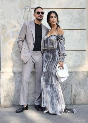 IPA89015037 - Milan, Milan Women s Fashion Week: Spring Summer 2026 2027 - Women s Fashion, Spring Summer 2026–2027, Laura Biagiotti fashion show—Pictured: Rosa Perrotta and Pietro Tartaglione.  Copyright: xLucaxPontix xLucaPonti IpaAgencyx IPA89015037