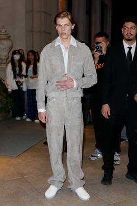 MFW Spring Summer 2027 Bottega Veneta leaving MP MILAN, ITALY - SEPTEMBER 26: Emmanuel Macchia leaves her hotel to attending Bottega Veneta fashion show during the Milan Fashion Week - Womenswear Spring Summer 2027 on September 24, 2026 in Milan, Italy. Photo by Marco Piovanotto Abacapress.com Milan Italy  Copyright: xPiovanottoxMarco ABACAx