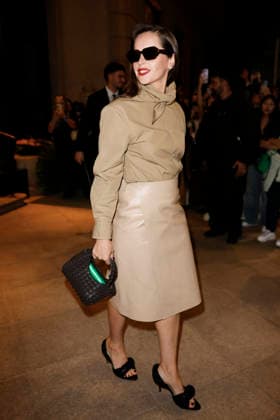 MFW Spring Summer 2027 Bottega Veneta leaving MP MILAN, ITALY - SEPTEMBER 26: Felicity Jones leaves her hotel to attending Bottega Veneta fashion show during the Milan Fashion Week - Womenswear Spring Summer 2027 on September 24, 2026 in Milan, Italy. Photo by Marco Piovanotto Abacapress.com Milan Italy  Copyright: xPiovanottoxMarco ABACAx