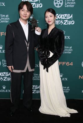 NEW YORK, NY - SEPTEMBER 26: RyÃ»nosuke Kamiki and Minami Hamabe at the Godzilla Minus Zero Red Carpet during the 64th New York Film Festival at Alice Tully Hall, Lincoln Center on September 26, 2026 in New York City. Copyright: xRWx