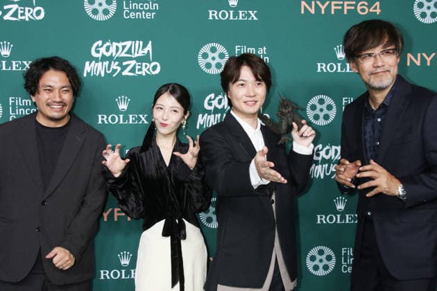 NEW YORK, NY - SEPTEMBER 26: Kazuaki Kishida, Minami Hamabe, RyÃ»nosuke Kamiki and Takashi Yamazaki at the Godzilla Minus Zero Red Carpet during the 64th New York Film Festival at Alice Tully Hall, Lincoln Center on September 26, 2026 in New York City. Copyright: xRWx