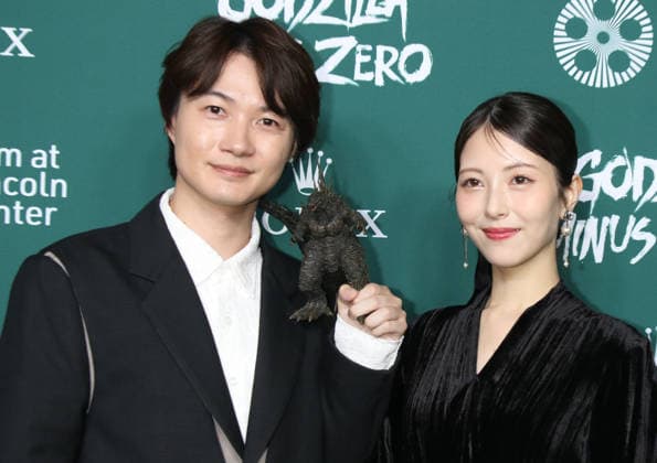 NEW YORK, NY - SEPTEMBER 26: RyÃ»nosuke Kamiki and Minami Hamabe at the Godzilla Minus Zero Red Carpet during the 64th New York Film Festival at Alice Tully Hall, Lincoln Center on September 26, 2026 in New York City. Copyright: xRWx