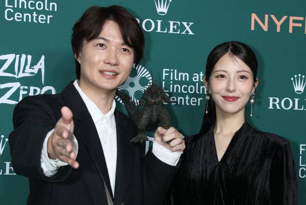 NEW YORK, NY - SEPTEMBER 26: RyÃ»nosuke Kamiki and Minami Hamabe at the Godzilla Minus Zero Red Carpet during the 64th New York Film Festival at Alice Tully Hall, Lincoln Center on September 26, 2026 in New York City. Copyright: xRWx