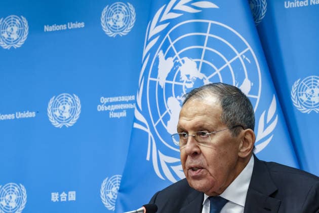 September 26, 2026, New York, New York, United States: Russian Foreign Minister SERGEY LAVROV speaks during a press conference at the UN following his address to the General Debate of the 81st UN General Assembly, taking questions on RussiaÃ¢â‚¬â ¢s foreign policy amid continuing tensions over Ukraine, European security and relations with the United States. New York United States - ZUMAo116 20260926_znp_o116_091 Copyright: xBiancaxOterox