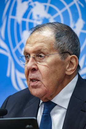 September 26, 2026, New York, New York, United States: Russian Foreign Minister SERGEY LAVROV speaks during a press conference at the UN following his address to the General Debate of the 81st UN General Assembly, taking questions on RussiaÃ¢â‚¬â ¢s foreign policy amid continuing tensions over Ukraine, European security and relations with the United States. New York United States - ZUMAo116 20260926_znp_o116_073 Copyright: xBiancaxOterox