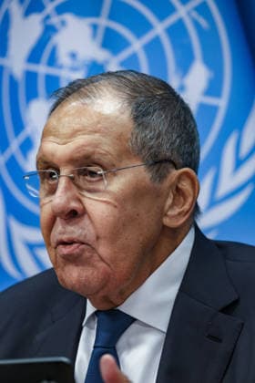 September 26, 2026, New York, New York, United States: Russian Foreign Minister SERGEY LAVROV speaks during a press conference at the UN following his address to the General Debate of the 81st UN General Assembly, taking questions on RussiaÃ¢â‚¬â ¢s foreign policy amid continuing tensions over Ukraine, European security and relations with the United States. New York United States - ZUMAo116 20260926_znp_o116_070 Copyright: xBiancaxOterox