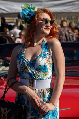 September 26, 2026, London, United Kingdom: An attendee at the King™s Cross Classic Car Boot Sale in London poses for photographs. The Kings Cross Classic Car Boot Sale returned to Granary Square and Stable Street, King™s Cross, London, for its 11th year. Held several times throughout the year, the event brings together vintage fashion, second-hand clothing, jewellery, homewares, collectables and vinyl records alongside classic cars, motorcycles and commercial vehicles. Visitors browsed stalls and traders, with many making a special effort to dress in period clothing inspired by the 1950s, 1960s and 1970s.continuing a tradition associated with the event. London United Kingdom - ZUMAs197 20260926_aaa_s197_376 Copyright: xJamesxWilloughbyx