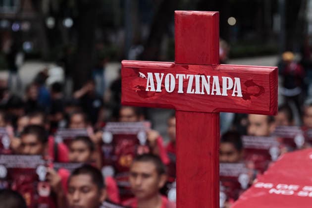 September 26, 2026, Mexico City, Cdmx, Mexico: Parents and relatives of the 43 students from the Raoºl Isidro Burgos Rural Teachers College in Ayotzinapa, Guerrero, marched to mark the 12th anniversary of their forced disappearanceâ€carried out by organized crime in collusion with local police and military forces between September 26 and 27, 2014. Hundreds of students from Ayotzinapa marched alongside activists and the parents of the missing students to demand clarity on the case, as the government has yet to provide precise information regarding the fate of the 43. The demonstration proceeded peacefully from the Angel of Independence monument to the city s Zo³calo; there, on a stage set up in front of the National Palace, the - ZUMAp204 20260926_zip_p204_040 Copyright: xJosuexPerezx