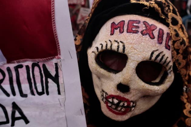 September 26, 2026, Mexico City, Cdmx, Mexico: Parents and relatives of the 43 students from the Raoºl Isidro Burgos Rural Teachers College in Ayotzinapa, Guerrero, marched to mark the 12th anniversary of their forced disappearanceâ€carried out by organized crime in collusion with local police and military forces between September 26 and 27, 2014. Hundreds of students from Ayotzinapa marched alongside activists and the parents of the missing students to demand clarity on the case, as the government has yet to provide precise information regarding the fate of the 43. The demonstration proceeded peacefully from the Angel of Independence monument to the city s Zo³calo; there, on a stage set up in front of the National Palace, the - ZUMAp204 20260926_zip_p204_019 Copyright: xJosuexPerezx