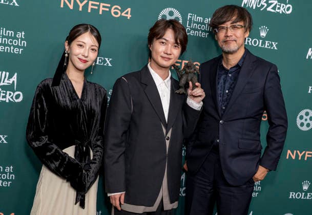 September 26, 2026, New York, New York, USA: MINAMI HAMABE, RYUNOSUKE KAMIKI and TAKASHI YAMAZAKI attend the screening of Godzilla Minus Zero at the 64th annual New York Film Festival at Alice Tully Hall, Lincoln Center in New York. 26 September 2026 New York USA - ZUMAa265 20260926_zep_a265_043 Copyright: xEricxAcquayex