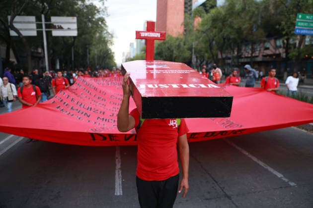 Mexico marks 12 years since disappearance of 43 Ayotzinapa students MEXICO CITY, MEXICO - SEPTEMBER 26: Students take part in a rally to mark 12 years since the disappearance of 43 students from Ayotzinapa, Guerrero state, in Mexico City, Mexico on September 26, 2026. Thousands of people took part in a rally marking 12 years since the disappearance of 43 students from Ayotzinapa, Guerrero state, as the government is set to present an updated report on the investigation on Monday. Daniel Cardenas Anadolu Mexico city Mexico. Editorial use only. Please get in touch for any other usage.  Copyright: x2026xAnadoluxDanielxCardenasx