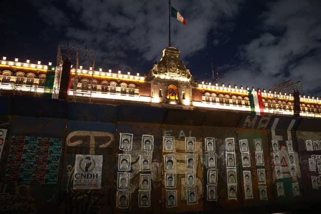 Mexico marks 12 years since disappearance of 43 Ayotzinapa students MEXICO CITY, MEXICO - SEPTEMBER 26: Metal security fences surround the National Palace during a rally to mark 12 years since the disappearance of 43 students from Ayotzinapa, Guerrero state, in Mexico City, Mexico on September 26, 2026. Thousands of people took part in a rally marking 12 years since the disappearance of 43 students from Ayotzinapa, Guerrero state, as the government is set to present an updated report on the investigation on Monday. Daniel Cardenas Anadolu Mexico city Mexico. Editorial use only. Please get in touch for any other usage.  Copyright: x2026xAnadoluxDanielxCardenasx
