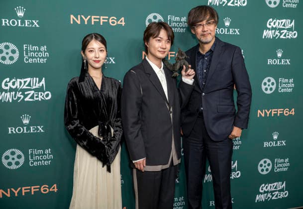 September 26, 2026, New York, Ny, United States: Minami Hamabe, Ryunosuke Kamiki and Takashi Yamazaki attend the 64th New York Film Festival Godzilla Minus Zero World Premiere. Held at Alice Tully Hall at Lincoln Center in New York. Zuma Press. September 26, 2026. New York United States  - ZUMAp281 20260926_zea_p281_015 Copyright: xPhotoxImagexPressx
