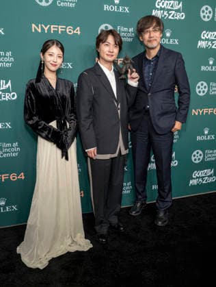 September 26, 2026, New York, Ny, United States: Minami Hamabe, Ryunosuke Kamiki and Takashi Yamazaki attend the 64th New York Film Festival Godzilla Minus Zero World Premiere. Held at Alice Tully Hall at Lincoln Center in New York. Zuma Press. September 26, 2026. New York United States - ZUMAp281 20260926_zea_p281_007 Copyright: xPhotoxImagexPressx