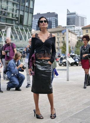 IPA89023471 - Milan, Milan Women s Fashion Week: Spring Summer 2026 2027 - Women s Fashion, Spring Summer 2026–2027 - Ermanno Scervinoi fashion show - Pictured: Elisabetta Gregoraci  Copyright: xLucaxPontix xLucaPonti IpaAgencyx IPA89023471