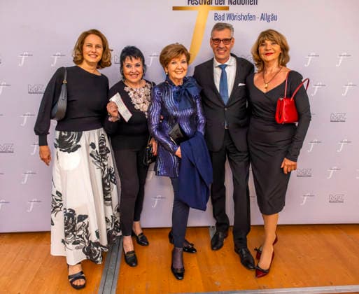 September 26, 2026, International Classical Music Festival Festival of Nations 2026, at the Kurhaus in Bad Wörishofen, Unterallgäu; prior to the opening concert featuring Sol Gabetta, VIP reception for the guests of honor: on the right, Claudia Halmer, widow of the late actor Günther Maria Halmer